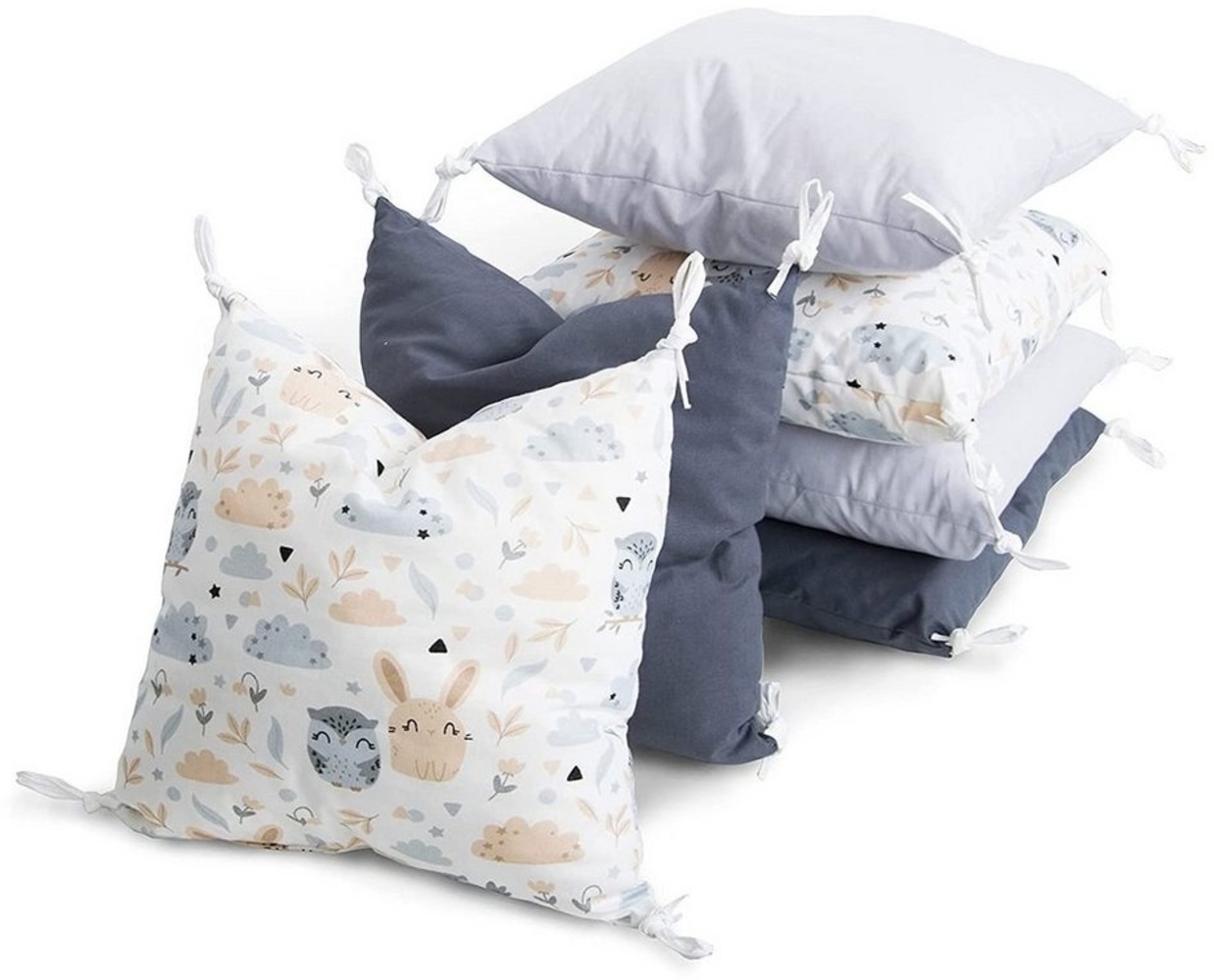 Amilian Bettnestchen 210 cm (6 Polster ca. 35 x 35 cm) Bettumrandung - Umrandungen, (Kissen als Nestchen, Kantenschutz), Umrandungen Bild 1