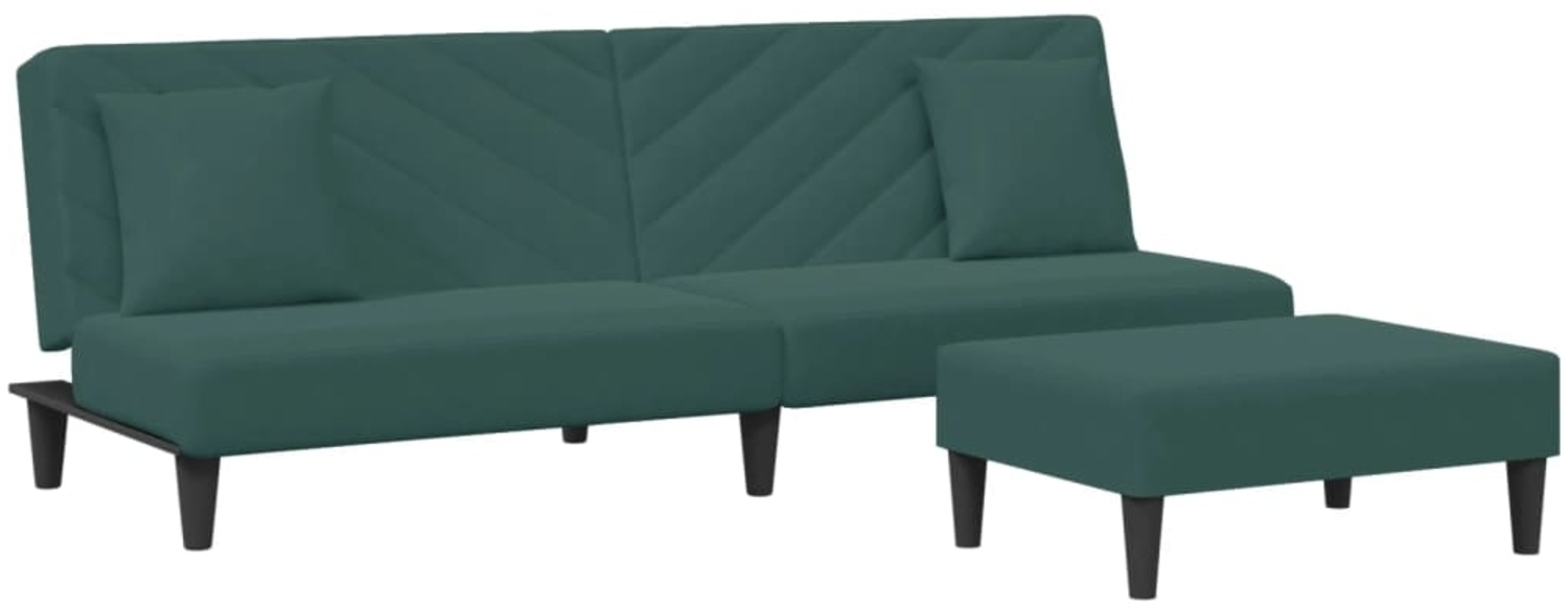vidaXL 2-tlg. Sofagarnitur mit Kissen Dunkelgrün Samt 3216264 Bild 1