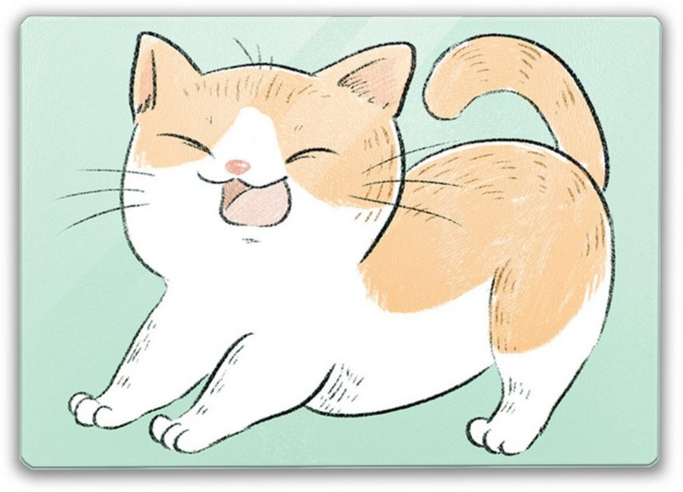 speecheese Schneidebrett Katze im Comic-Stil Schneidebrett aus Glas Bild 1