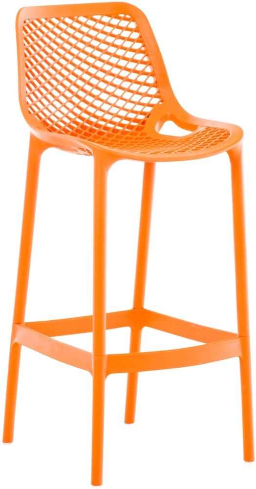 DELUKE® Barhocker modern Orange LORL - Kunststoff, 105 x 45 x 53 cm Barhocker mit Lehne Tresenhocker Barstuhl Küchenhocker Thekenhocker hoher Stuhl Bild 1