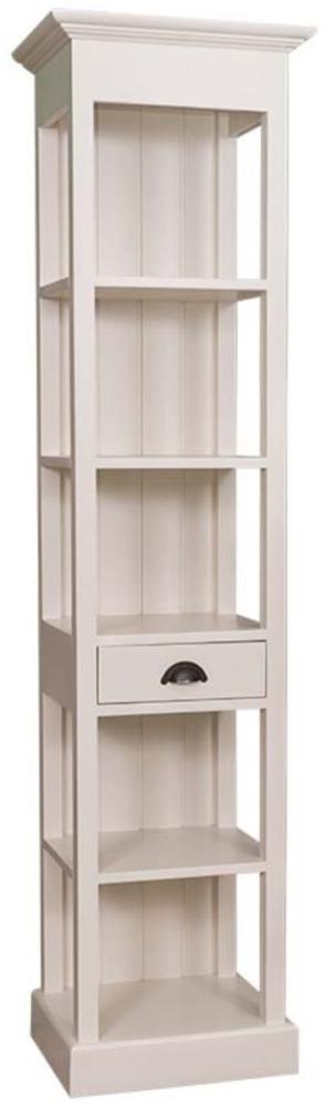 Casa Padrino Landhausstil Regalschrank mit Schublade Creme 50 x 39 x H. 197 cm - Landhausstil Möbel Bild 1