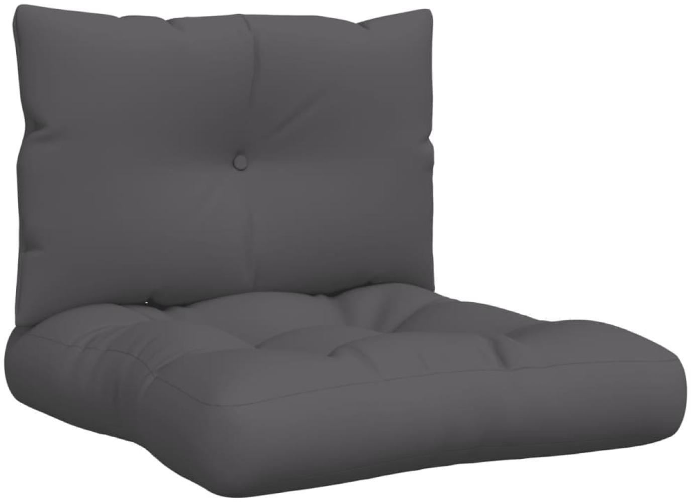 vidaXL Palettenkissen 2-tlg. Anthrazit Stoff Bild 1