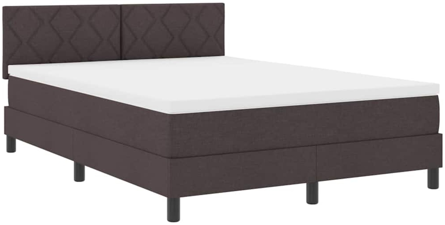 vidaXL Boxspringbett mit Matratze Dunkelbraun 140 x 200 cm Stoff 3342292 Bild 1