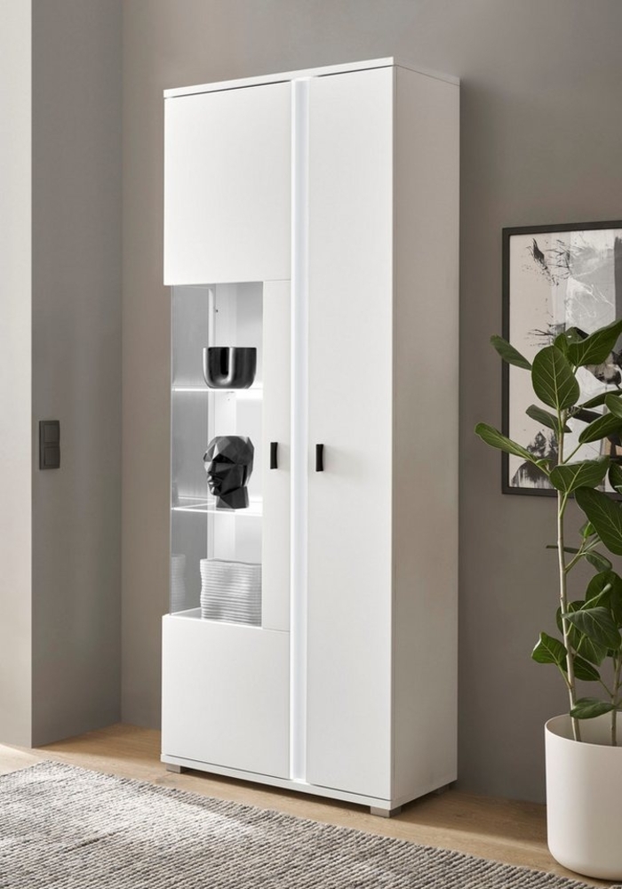 INOSIGN Vitrine LONG ISLAND, Stauraumvitrine (1-St) in moderner Trendfarbe,inklusive senkrechter Beleuchtung,Breite 80 cm Bild 1