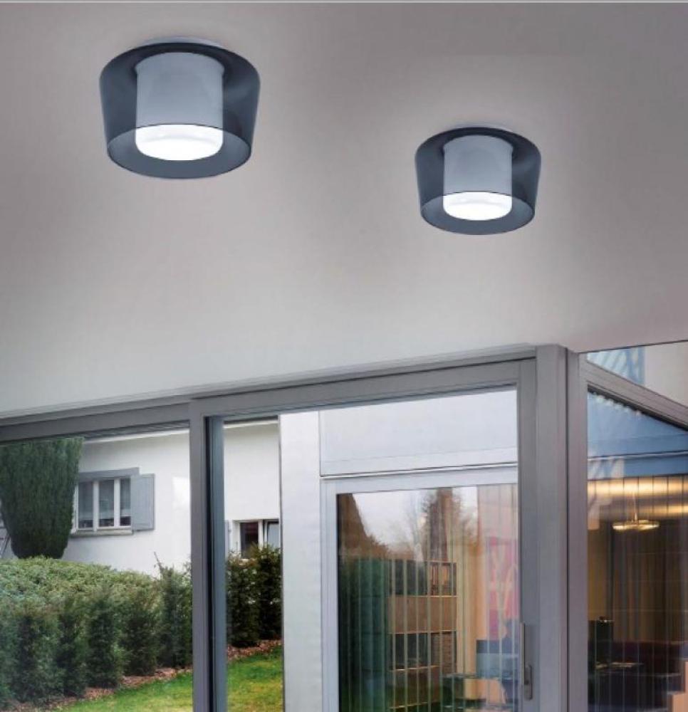 helestra CANIO Deckenleuchte mattweiß / Glas grau #15/1735.07/5240 Bild 1