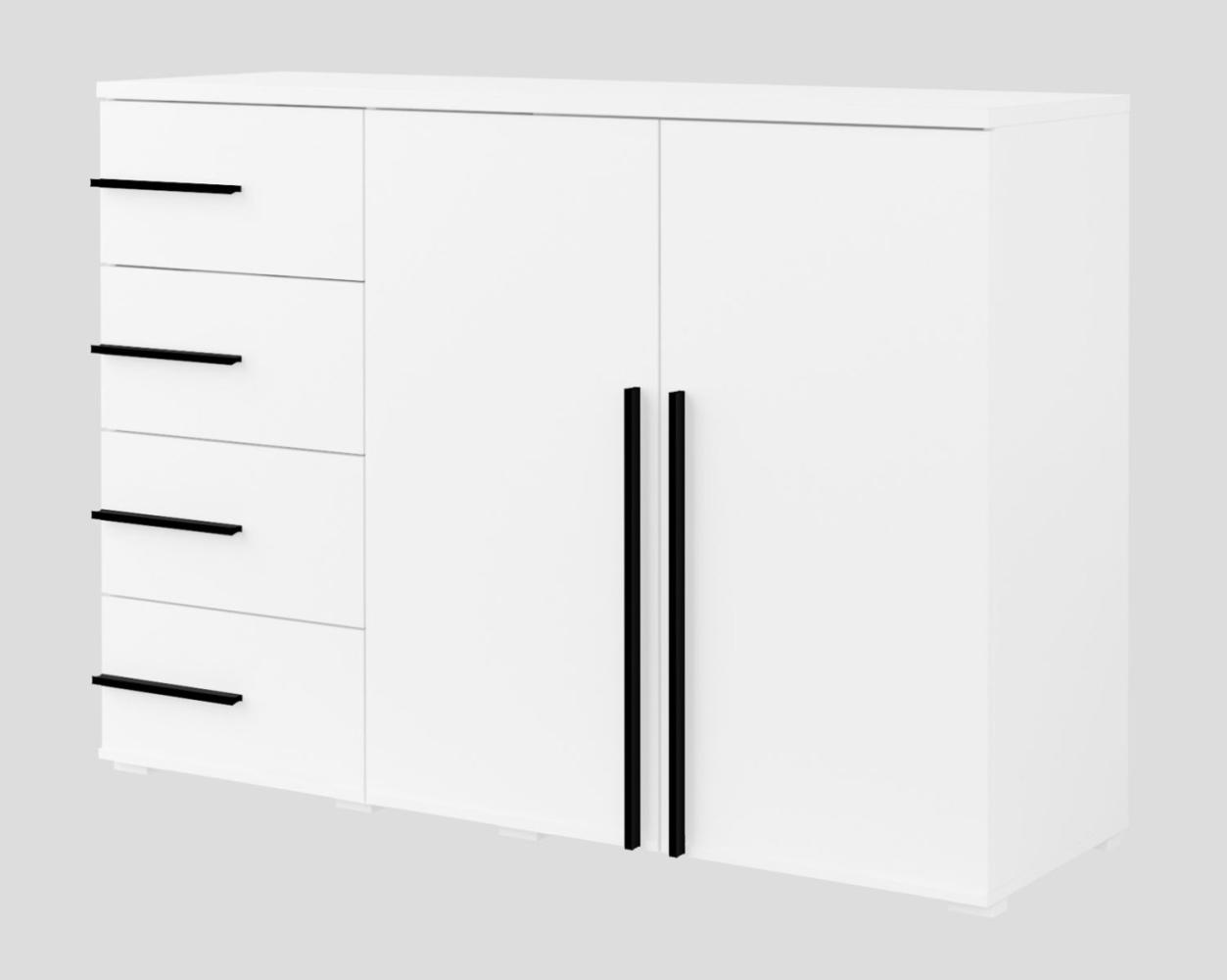 Kommode Sideboard Violla 135x40x94cm weiß 2-türig Bild 1