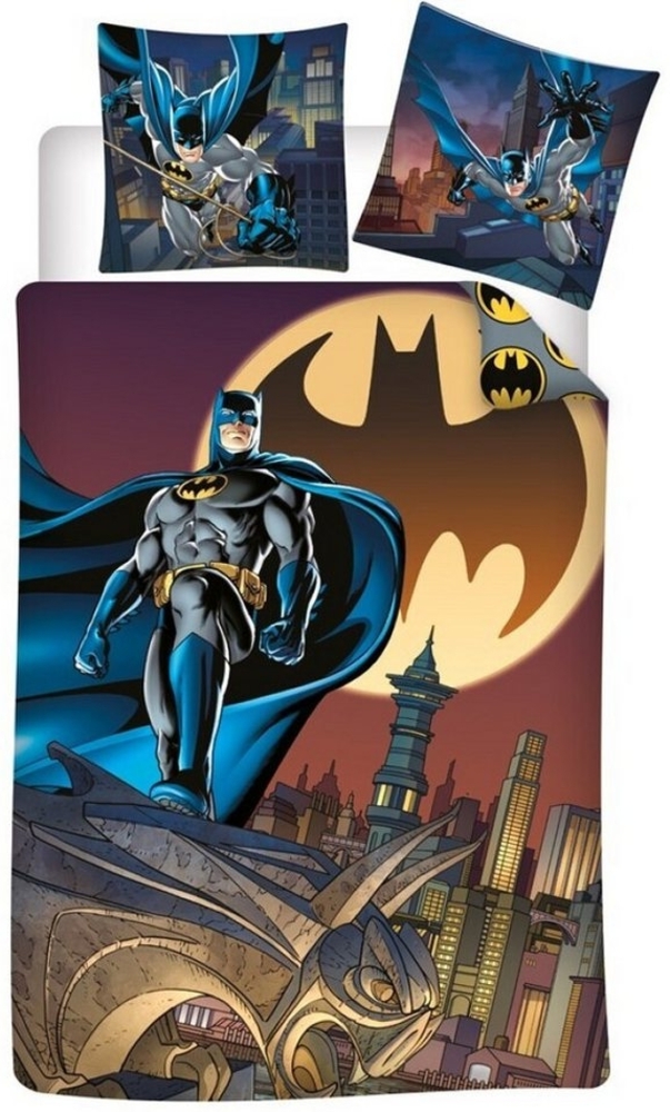 DC Comics Bettwäsche DC Comics Batman Kinder Bettwäsche 2tlg. Set, 2 teilig, Bettdeckenbezug 135-140x200cm Kissenbezug 65x65 cm Bild 1