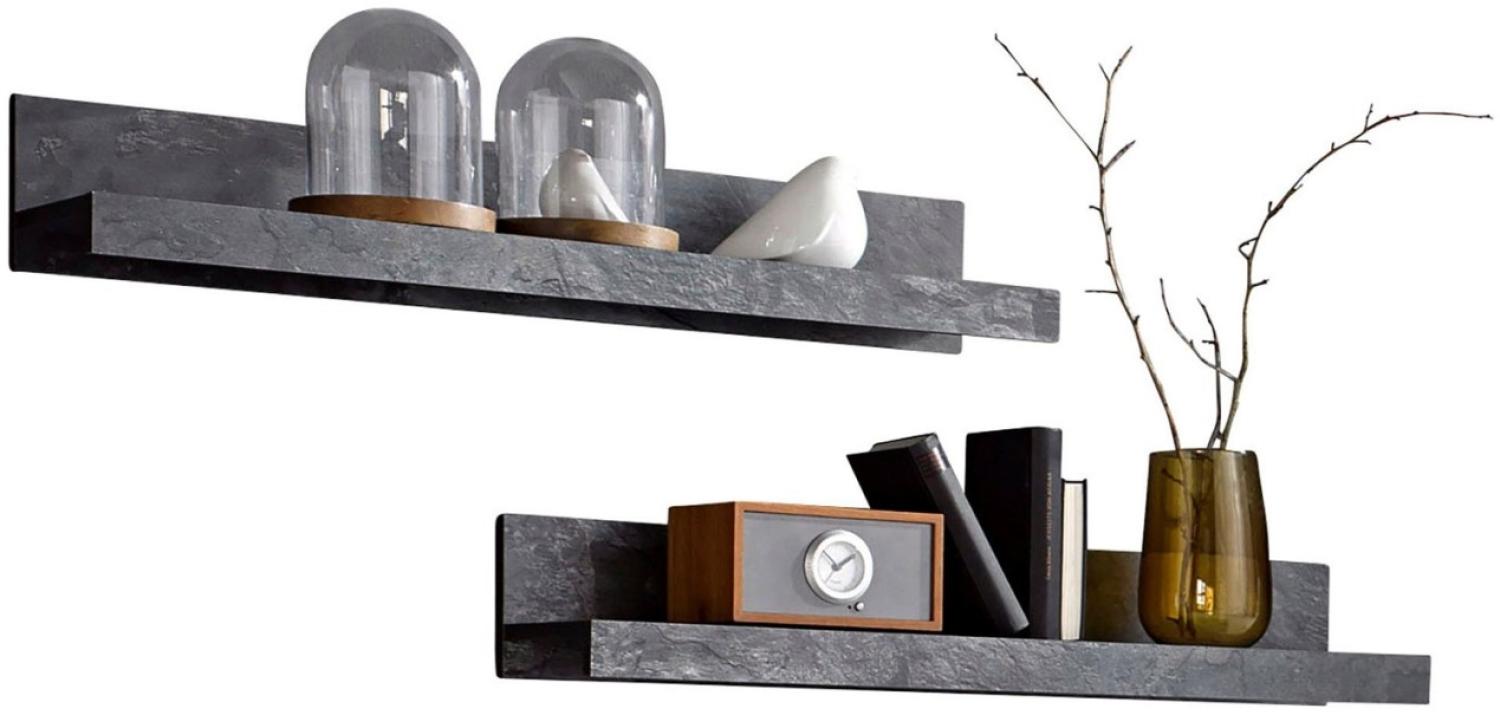 2er Set Wandregal India Wandboard 90 x 20 x 15 cm schiefer Bild 1