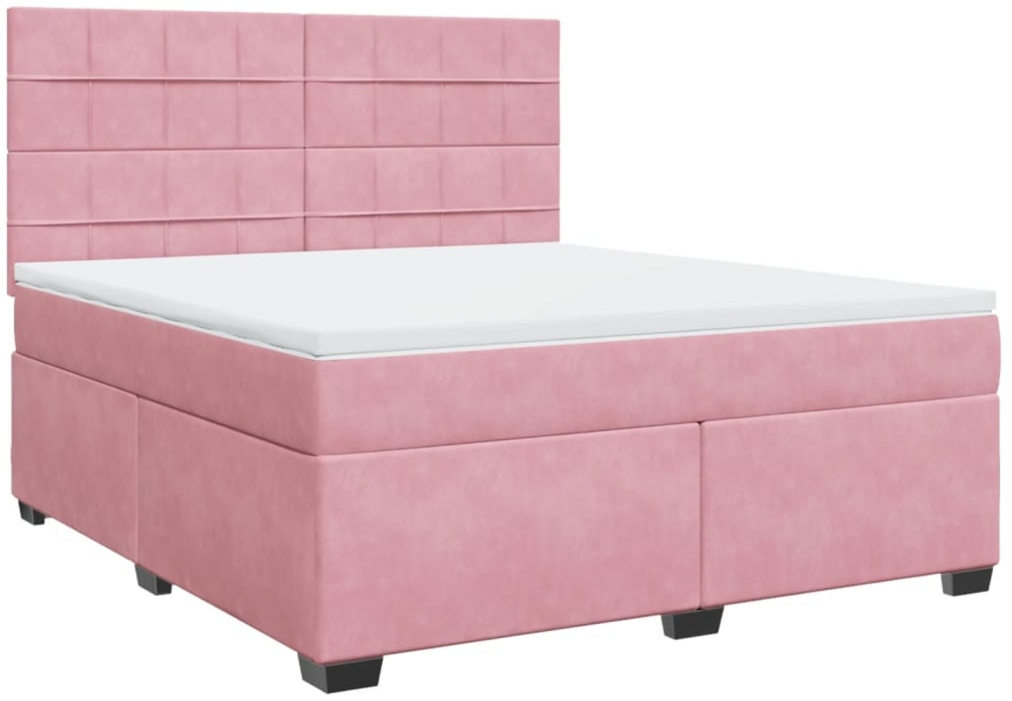 vidaXL Boxspringbett mit Matratze Rosa 180x200 cm Samt 3290983 Bild 1