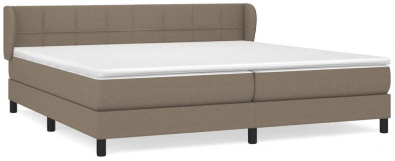 vidaXL Boxspringbett mit Matratze Taupe 200x200 cm Stoff, Härtegrad: H2 [3126273] Bild 1