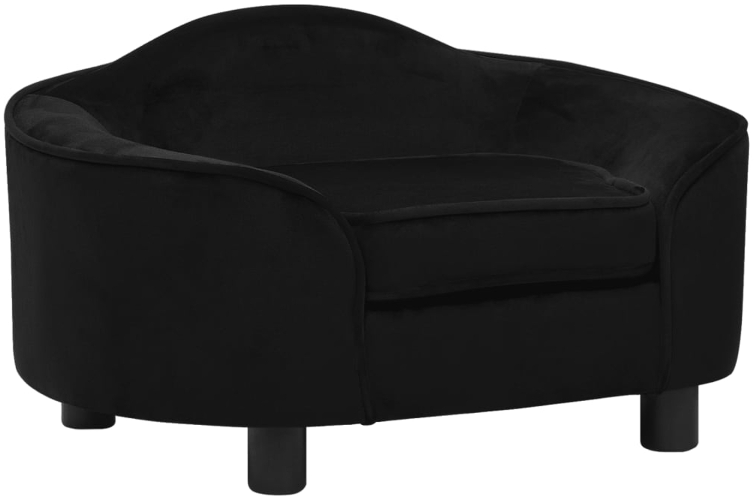 vidaXL Hundesofa Schwarz 67x47x36 cm Plüsch 171086 Bild 1