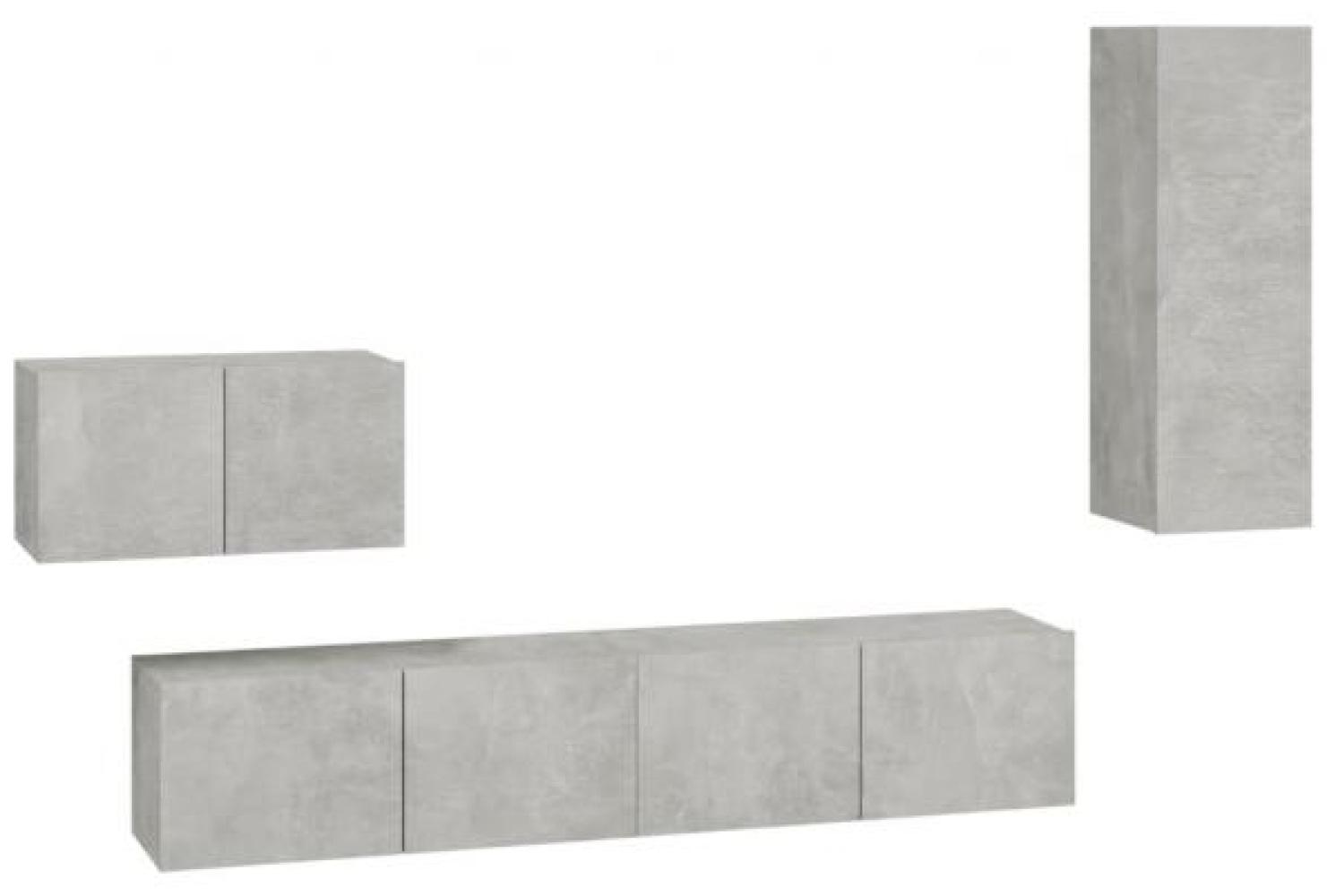 4-tlg. TV-Schrank-Set Betongrau Holzwerkstoff [3114337] Bild 1