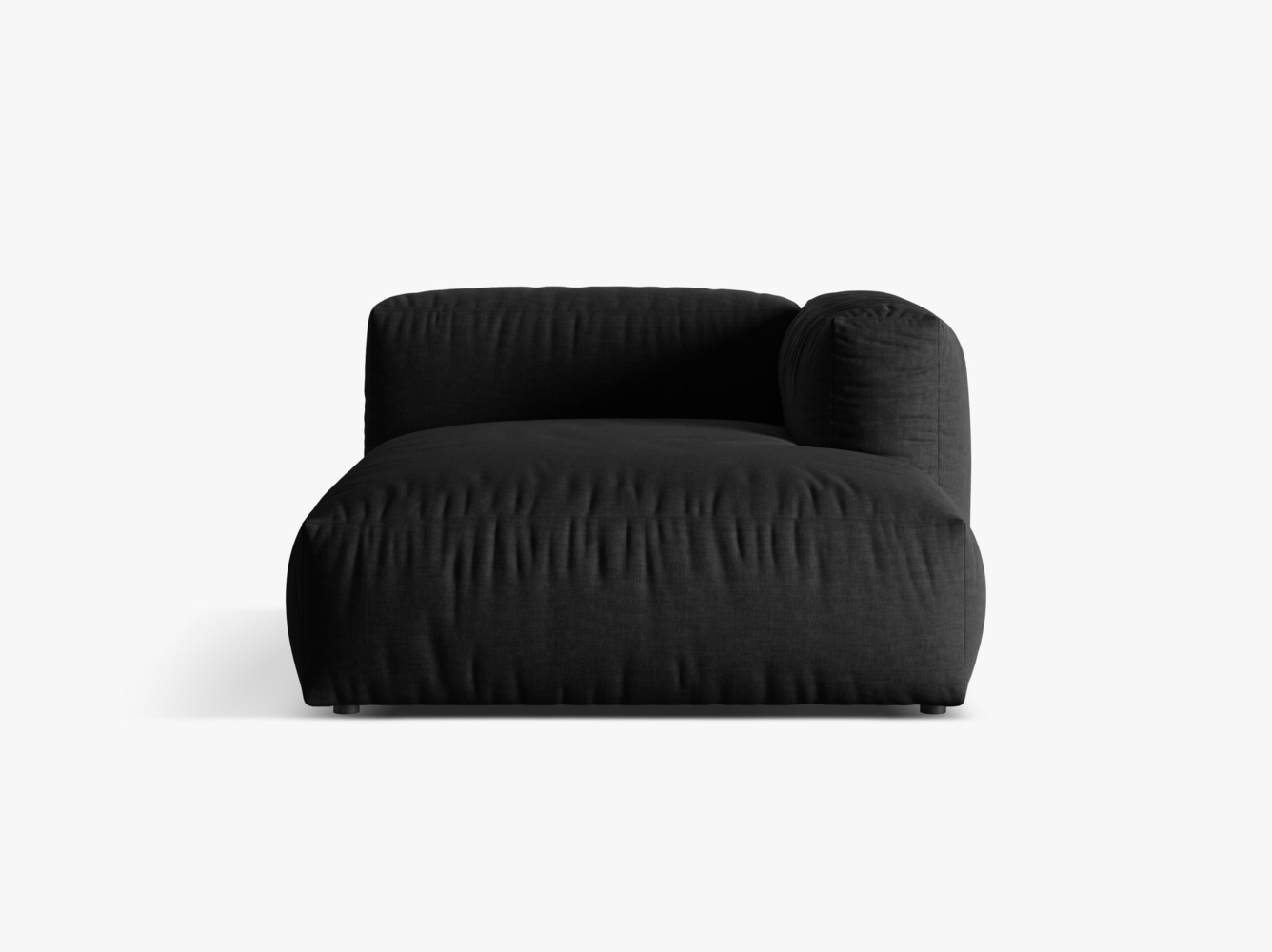 Micadoni Chaise Longue Martina 1-Sitzer Strukturierter Stoff Schwarz Rechts Bild 1