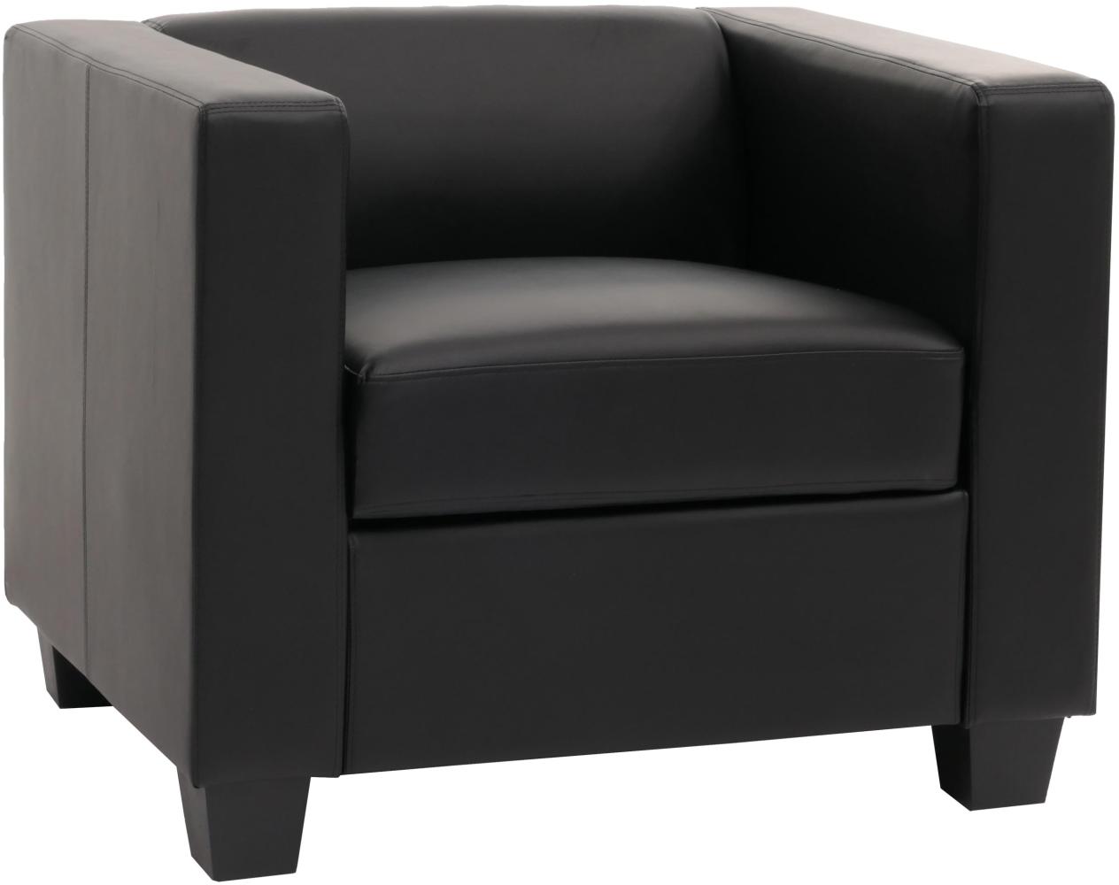 Sessel Loungesessel Lille ~ Leder, schwarz Bild 1