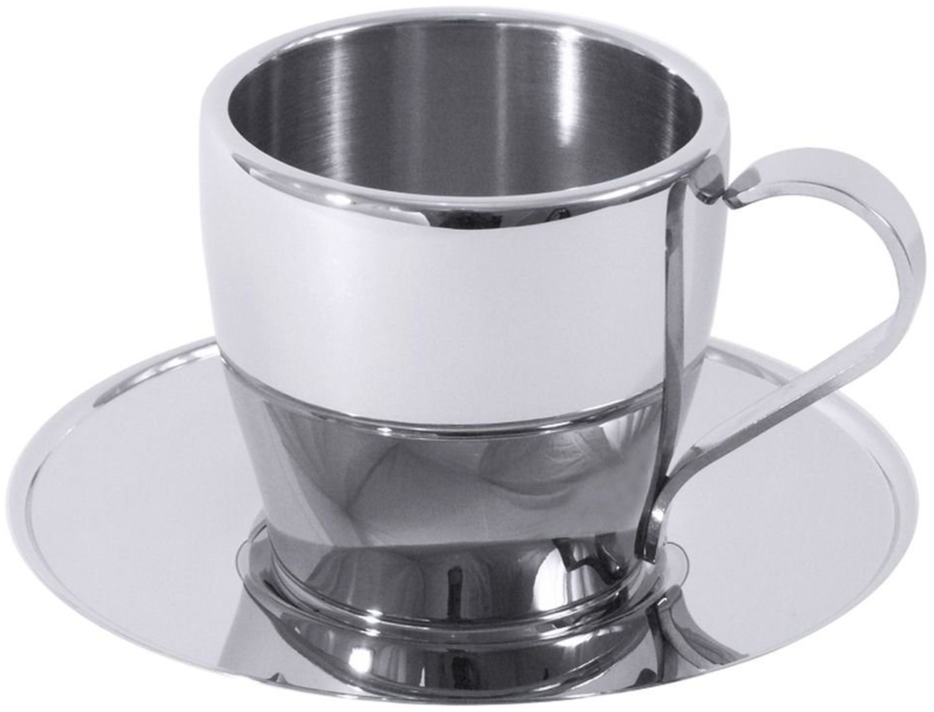 Contacto Espressotasse, Edelstahl, Mokkatasse mit Untertasse, 80 ml, doppelwandig Bild 1