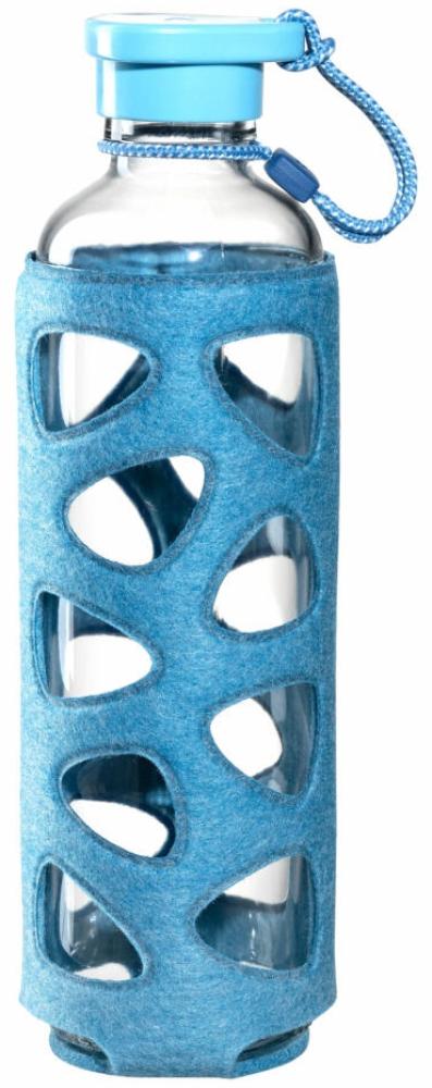 Leonardo Flasche In Giro, Trinkflasche, Getränkeflasche, Wasserflasche, Glasflasche, Glas / Violan, Eisblau, 750 ml, 022183 Bild 1