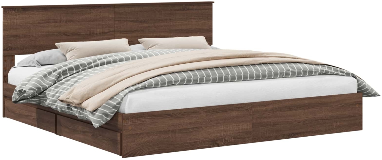 vidaXL Aufbewahrungsbett Braun Eichen-Optik 200x200 cm Holzwerkstoff 3410769 Bild 1