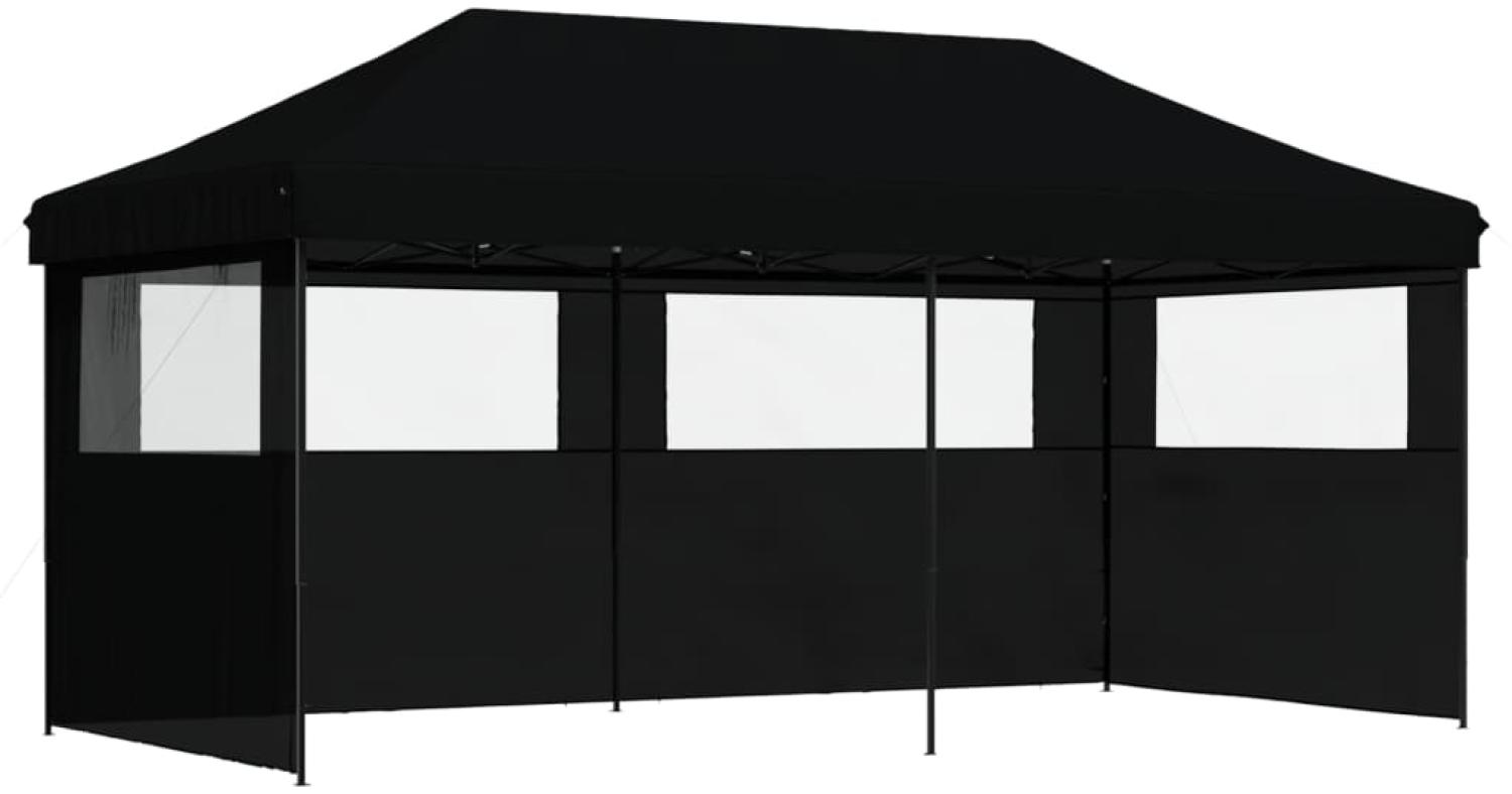 vidaXL Pop-Up Partyzelt, faltbar, mit 3 Seitenteilen, Stahl / PE, Schwarz, 315 x 580 x 292 cm Bild 1
