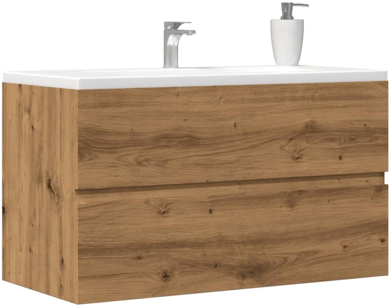 vidaXL Bad-Hängeschrank Artisan-Eiche 80x38,5x45 cm Holzwerkstoff 856247 Bild 1