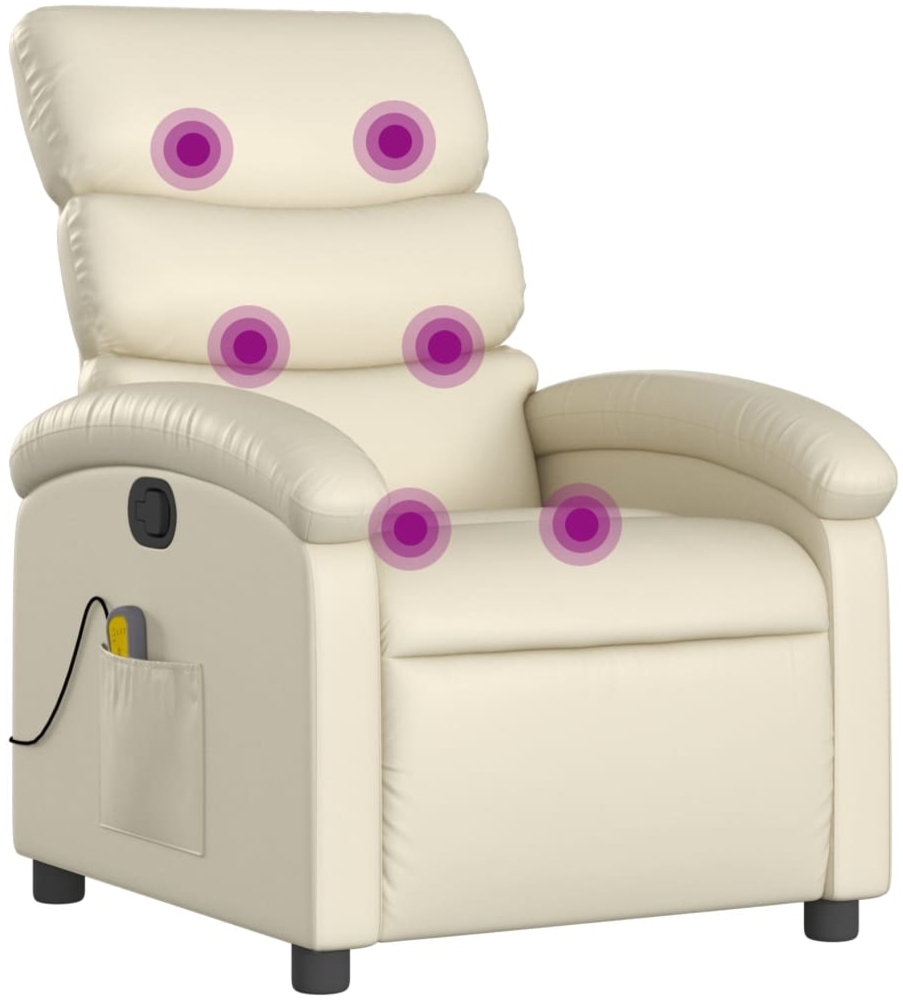 vidaXL Massagesessel mit Relaxfunktion, Kunstleder, Creme 3205848 Bild 1