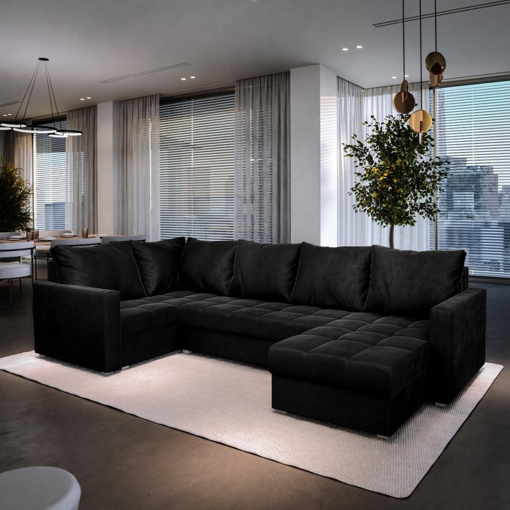 Masseno Ecksofa LORIVO mit Schlaffunktion U-Form, Sofa mit Bettkasten Bild 1