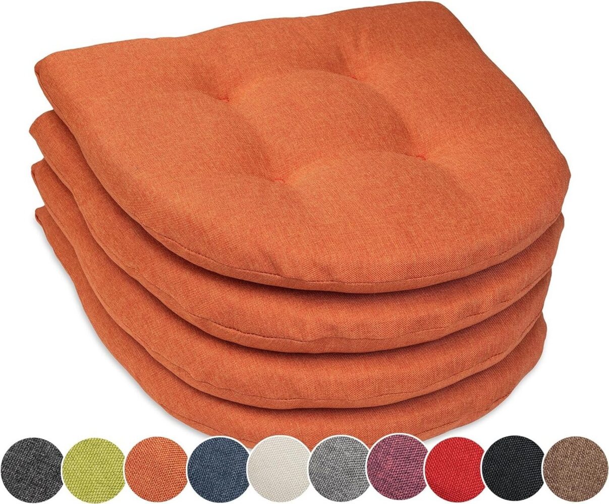 sunnypillow Stuhlkissen 4er Set Auflage 40x40 für Stühle, Bänke in Haus und Garten dick 5cm, Sitzkissen Sitzauflage Stuhlauflage Gartenkissen Esszimmerstuhl Bild 1