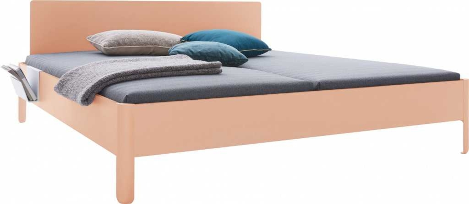 NAIT Doppelbett farbig lackiert Mildorange 160 x 220cm Mit Kopfteil Bild 1