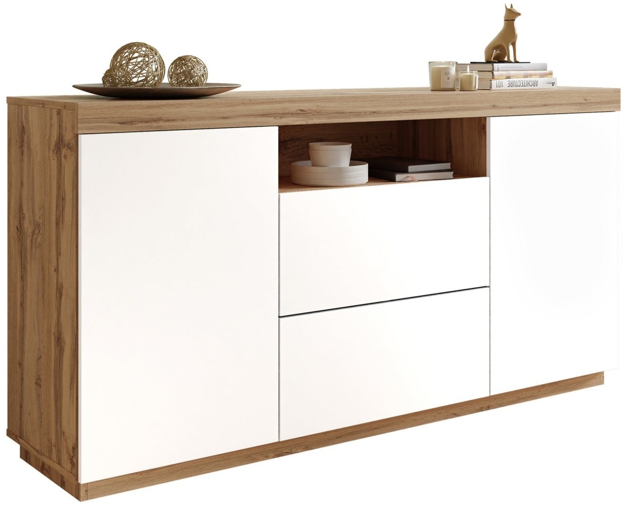 Lookway Kommode YOSHI auf Sockel und Schublade im Industrial Design, Breite: 164 cm Bild 1