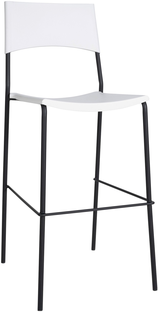 CLP Barhocker Genua mit Kunststoffsitz und schwarzem Metallgestell,weiß Bild 1