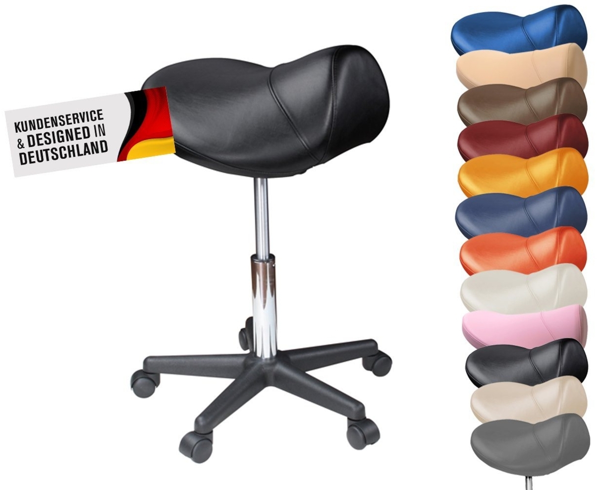 Duke-Handel Drehhocker Sattelhocker, Arbeitshocker, Rollhocker, Hocker, Sattelstuhl (1 St, in vielen Farben erhältlich), höhenverstellbar, ergonomisch, Rückenschonend Bild 1