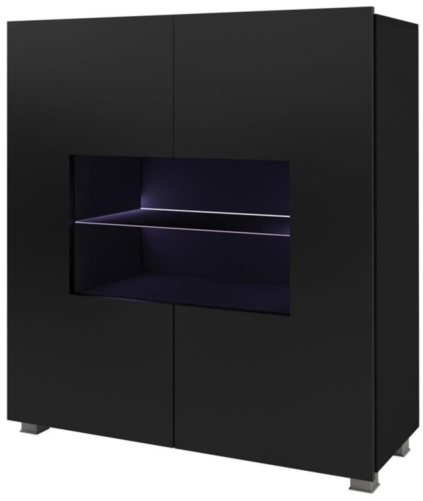 Highboard Schrank 'KAVOS' in Schwarz Hochglanz inkl. LED Beleuchtung Bild 1