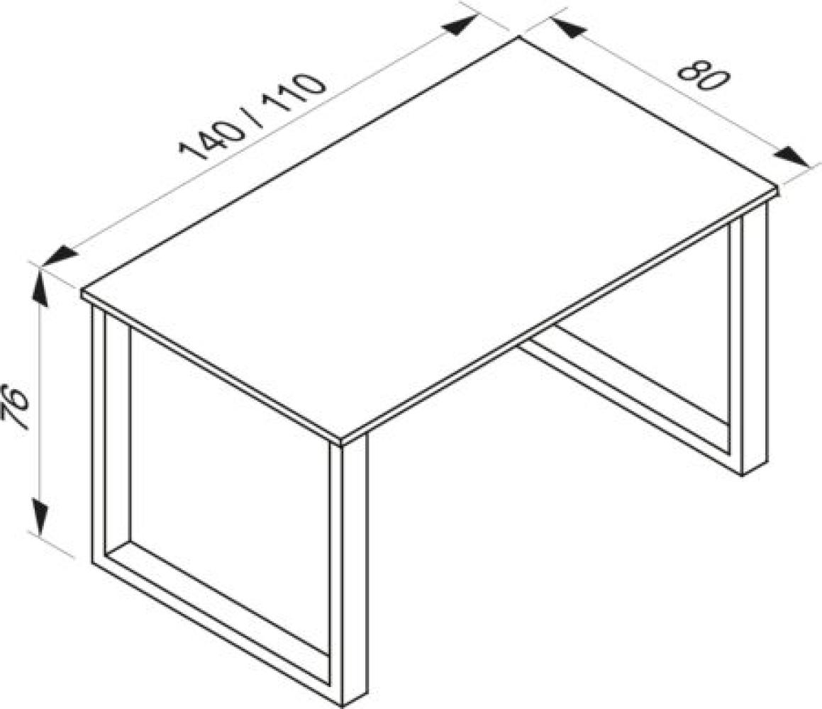 VCM Schreibtisch Lona 140x80 U-Fußgestell Sonoma-Eiche Bild 1