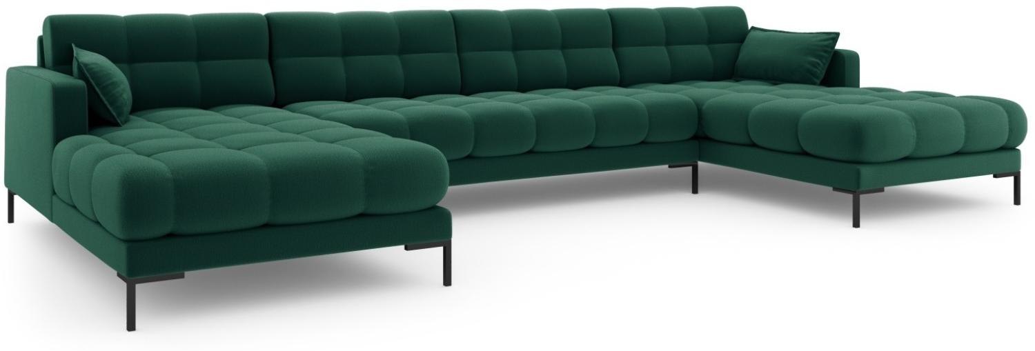 Micadoni 6-Sitzer Panorama Sofa Mamaia | Bezug Green | Beinfarbe Black Metal Bild 1