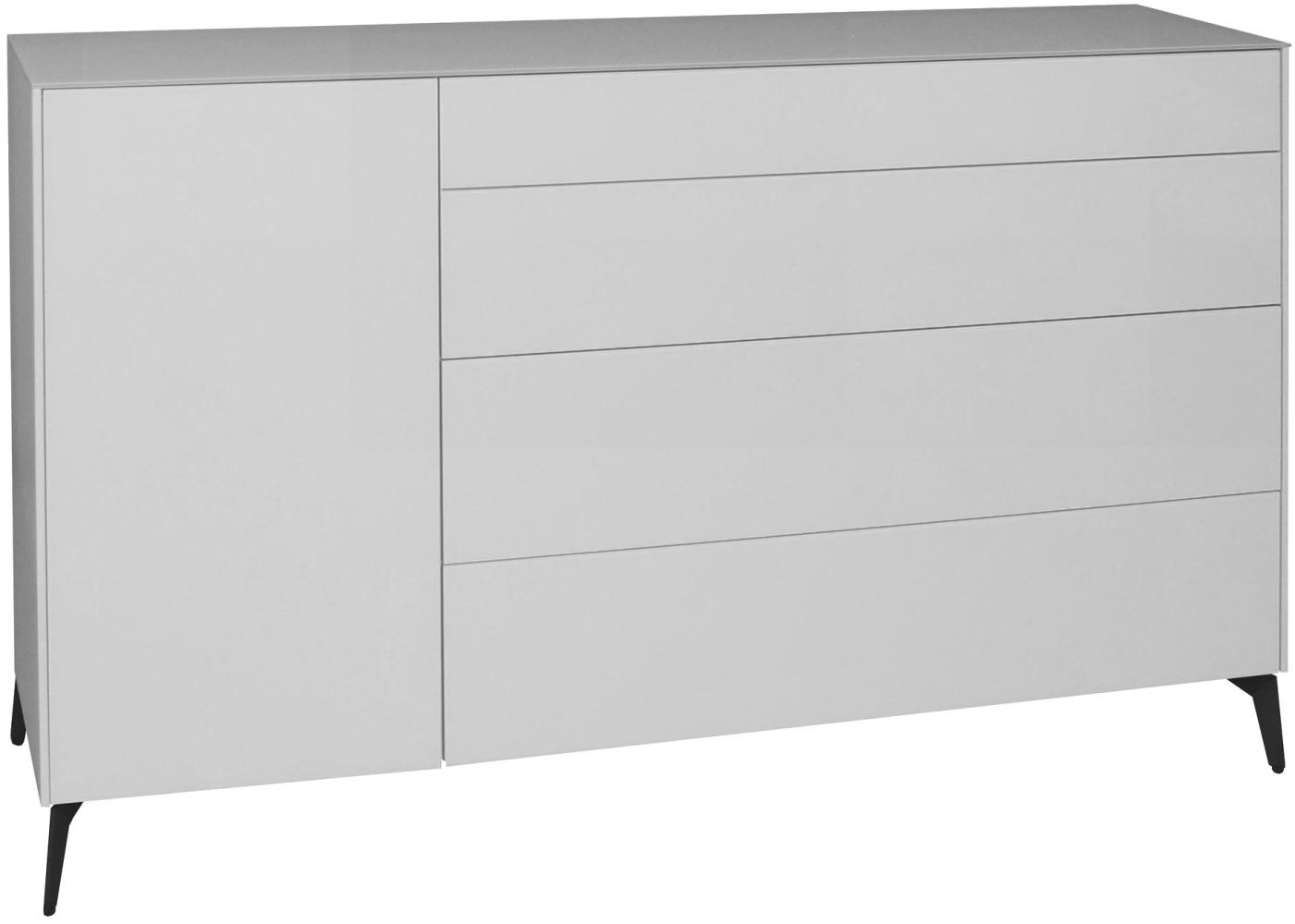 Kommode Elfi 169x42x104 Hochglanz Kreidegrau/Glas Kreidegrau 14801-mf Bild 1