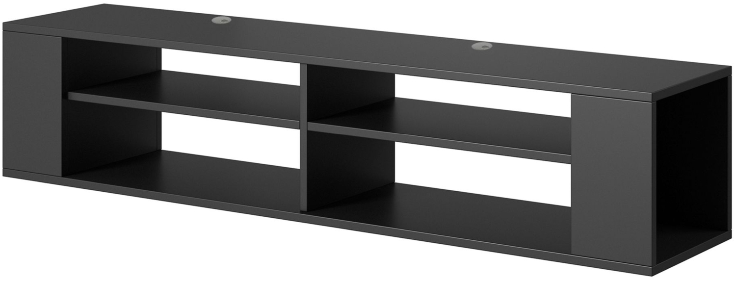 Selsey 'Wall' TV-Schrank mit 4 Fächern, Schwarz, 140 cm Bild 1