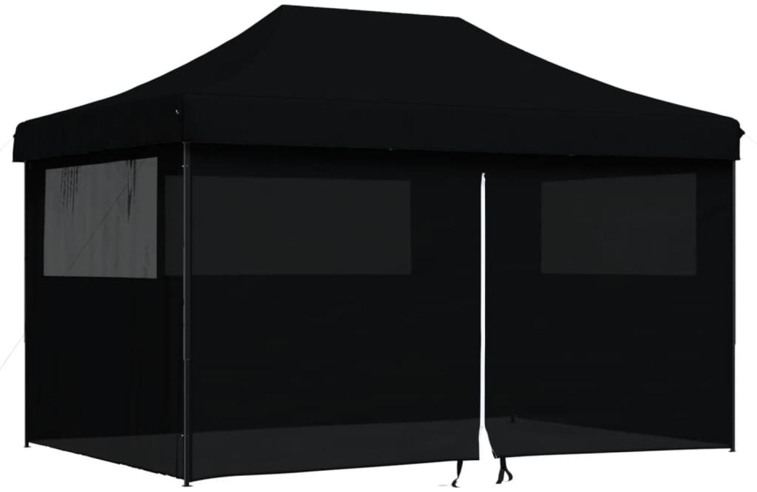 vidaXL Partyzelt Faltbar Pop-Up mit 4 Seitenteilen Schwarz 4004982 Bild 1