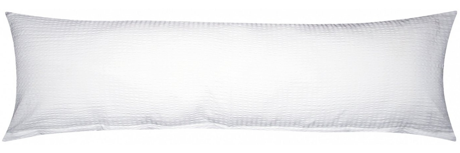 Heubergshop Seitenschläferkissenbezug, (1 Stück), Seersucker, 40x145cm uni einfarbig 100% Baumwolle Bezug (EW-Weiß) Bild 1
