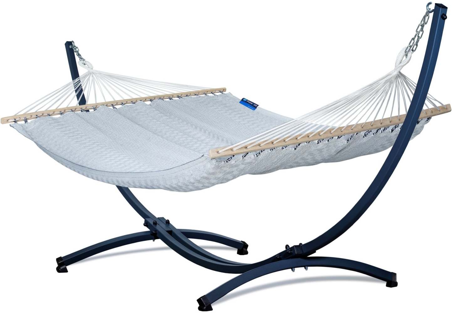 Potenza Hängematte mit Gestell für 2 Personen I 100% Baumwolle Stabhängematte Medelin 215x140 B&W Bild 1