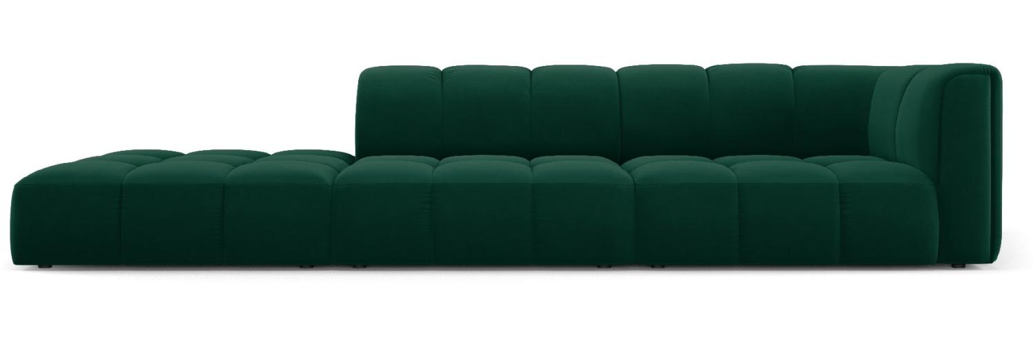 Micadoni Modulares Sofa Serena 4-Sitzer offene Seite Links Samtstoff Flaschengrün Bild 1