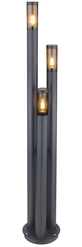 Stehleuchte, 3-Flammig, Edelstahl, anthrazit, rauch, H 170 cm Bild 1
