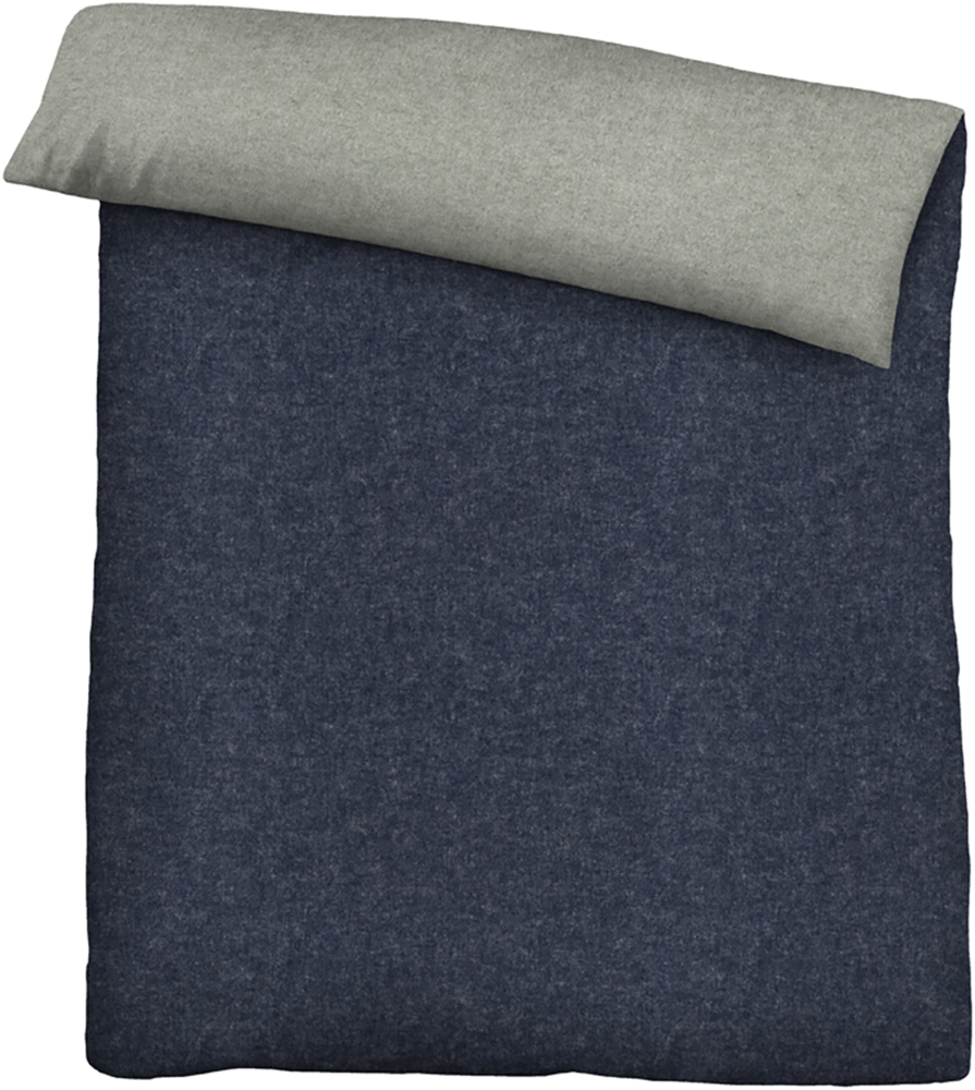 biberna Melange-Flanell Bettwäsche 0840500 MELANGE UNI, marine, 1x 155x220 cm + 1x 80x80 cm Bild 1
