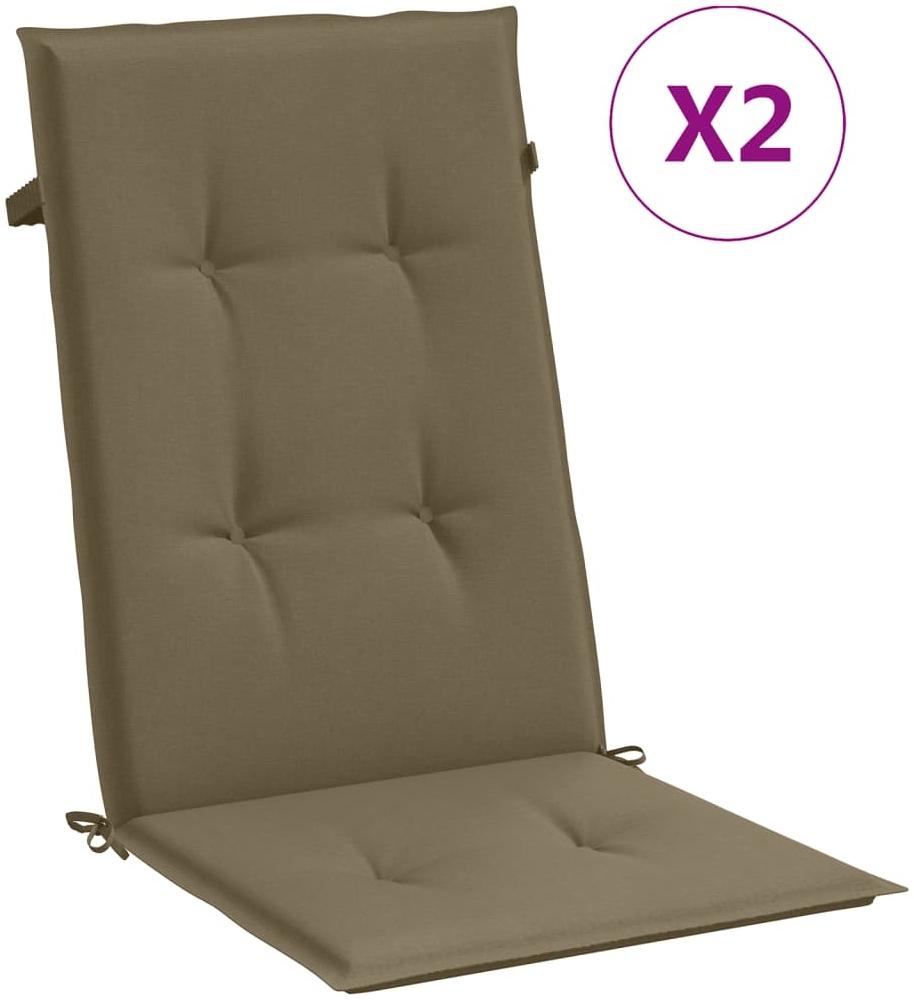 vidaXL Hochlehner-Auflagen 2 Stk. Melange Taupe 120x50x4 cm Stoff 4002436 Bild 1