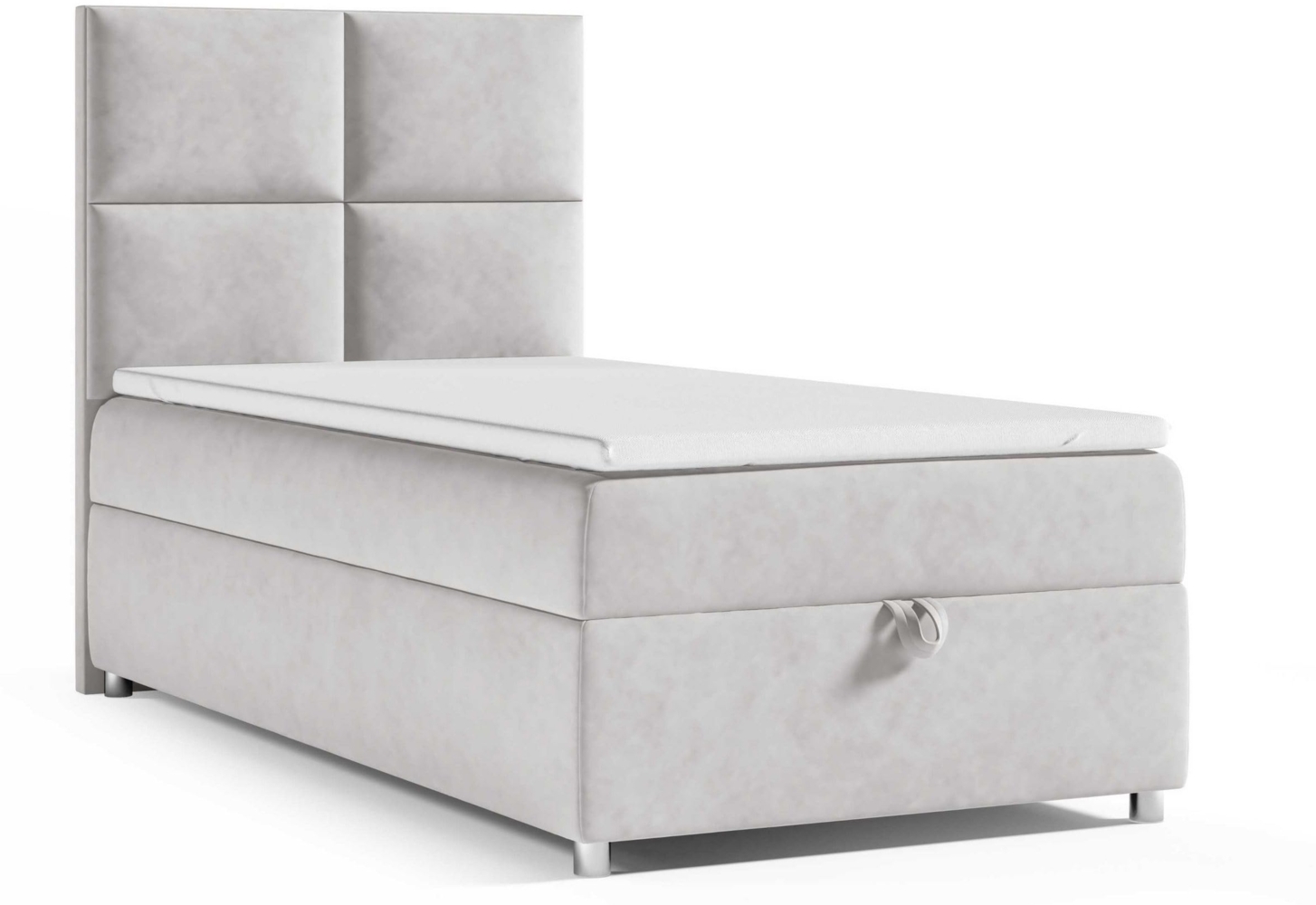 Best for Home Boxspringbett K2 SINGLE mit Bettkasten mit Lieferung (Silber 90x200) Bild 1