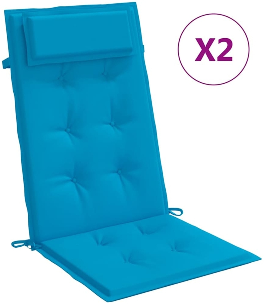 vidaXL Hochlehner-Auflagen 2 Stk. Hellblau Oxford-Gewebe 361886 Bild 1