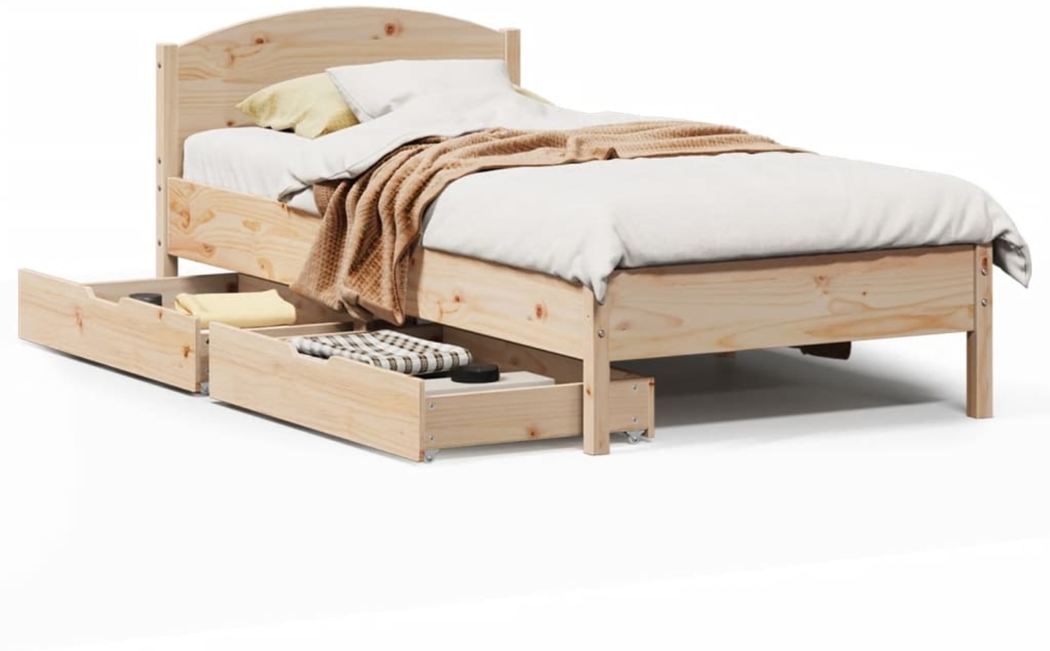 vidaXL Massivholzbett ohne Matratze 100x200 cm Kiefernholz 3301842 Bild 1