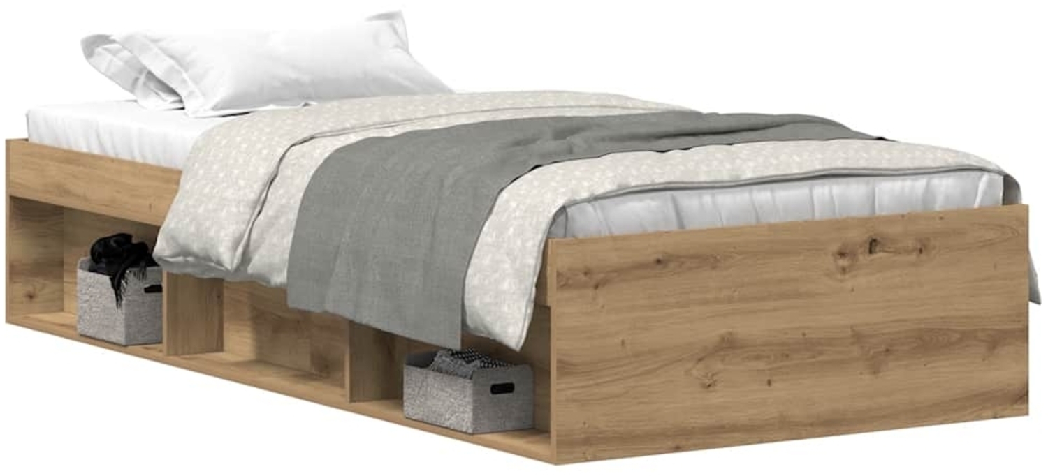 vidaXL Bettgestell ohne Matratze Artisan-Eiche 75x190 cm Holzwerkstoff 3329310 Bild 1