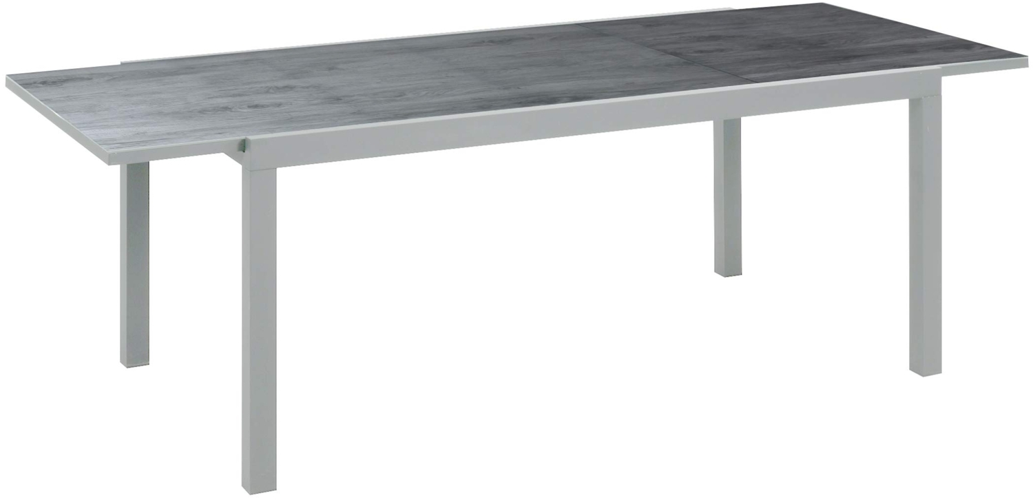 greemotion Ausziehtisch Monza, Glastischplatte, Keramiklook, 160/240 x 75 x 90 cm, Silber / Grau Bild 1