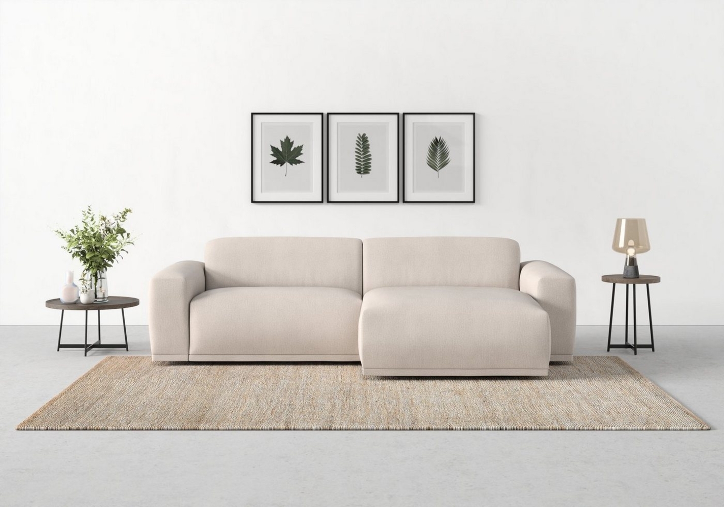 TRENDMANUFAKTUR Ecksofa Braga, mit hochwertigem Kaltschaum, L-Form, in Cord erhältlich, 2 Teile, modernes Sofa, Couch mit hohem Sitzkomfort, 255/72/160 cm (B/H/T) Bild 1