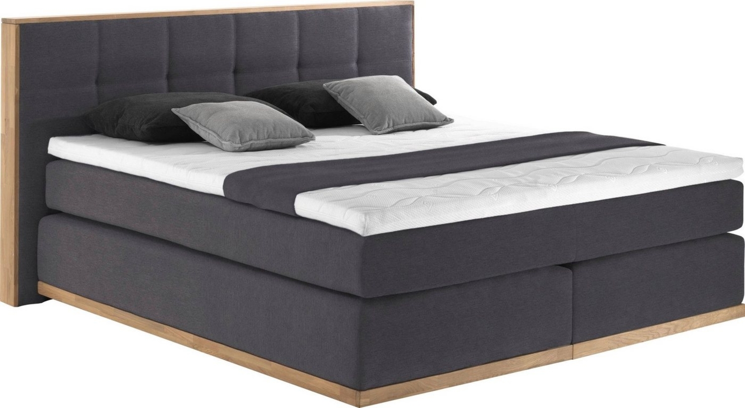 Places of Style Boxspringbett Vinton, aus massiver Eiche, verschiedene Härtegrade (auch H4) Bild 1