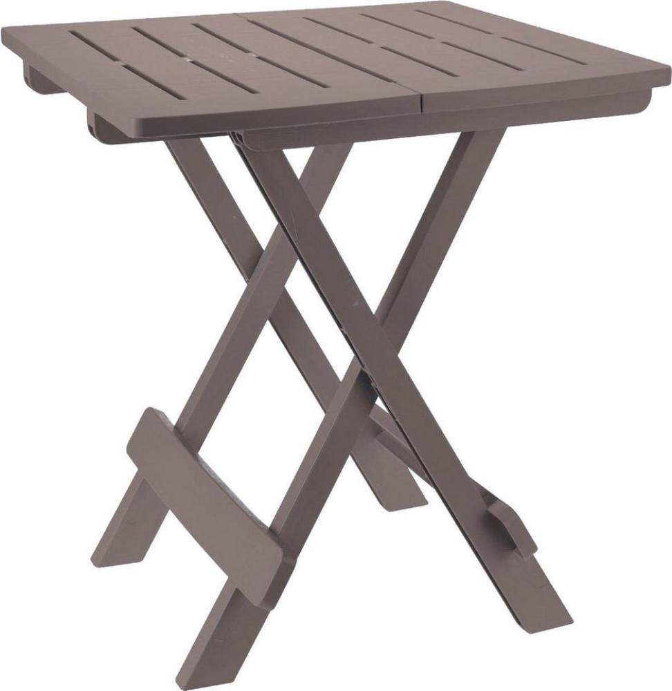 Spetebo Kunststoff Klapptisch Adige 45 x 43 cm - braun - Garten Beistelltisch klappbar - Beistelltisch Campingtisch Teetisch Balkontisch Tisch klein Bild 1